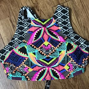 High Top colorful bathing suit top